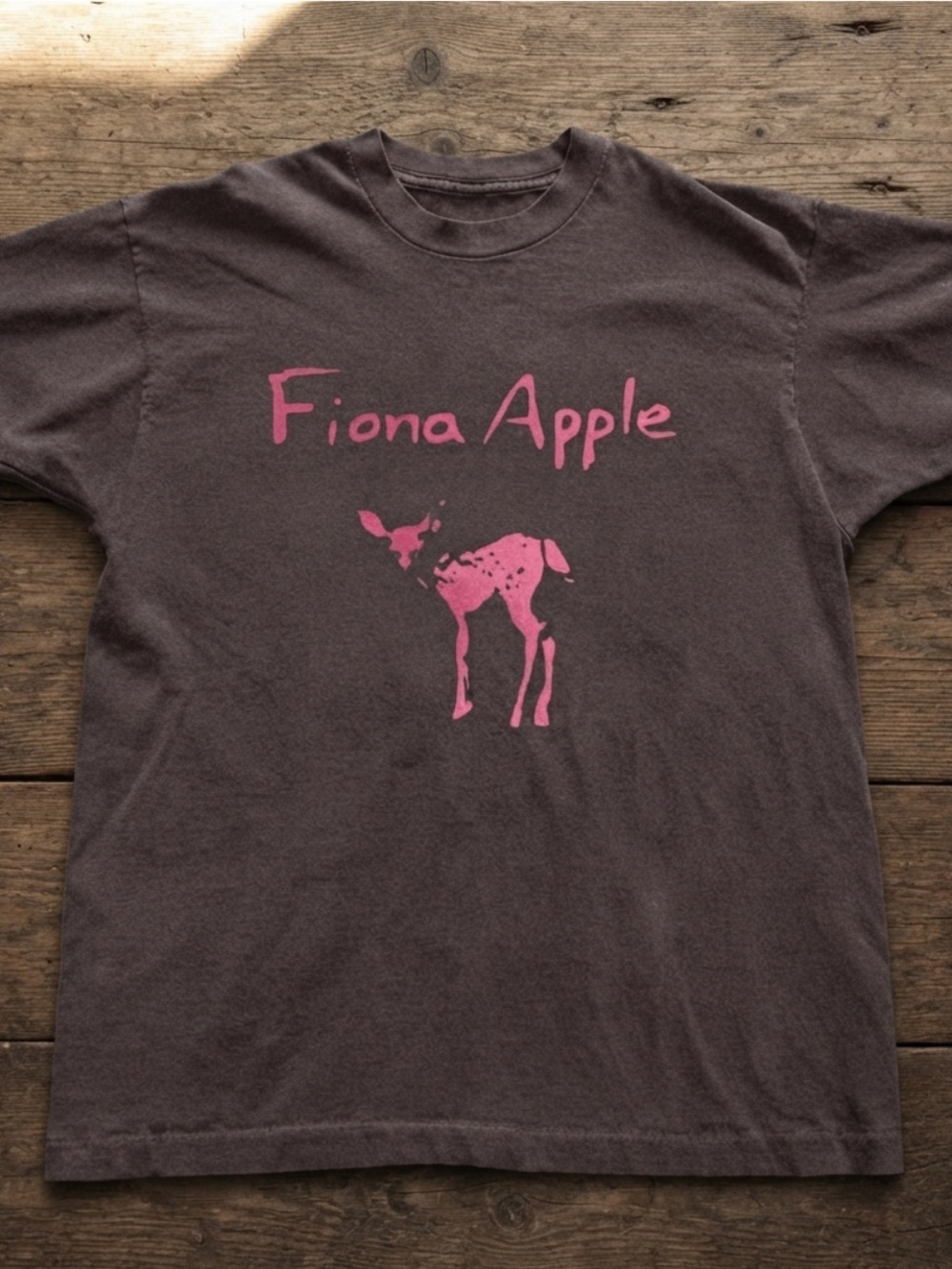 Gildan Brown Tee with Pink Fiona Apple Graphic